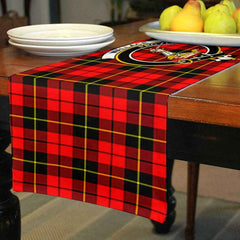 Wallace Tartan Crest Table Runner - Cotton table runner