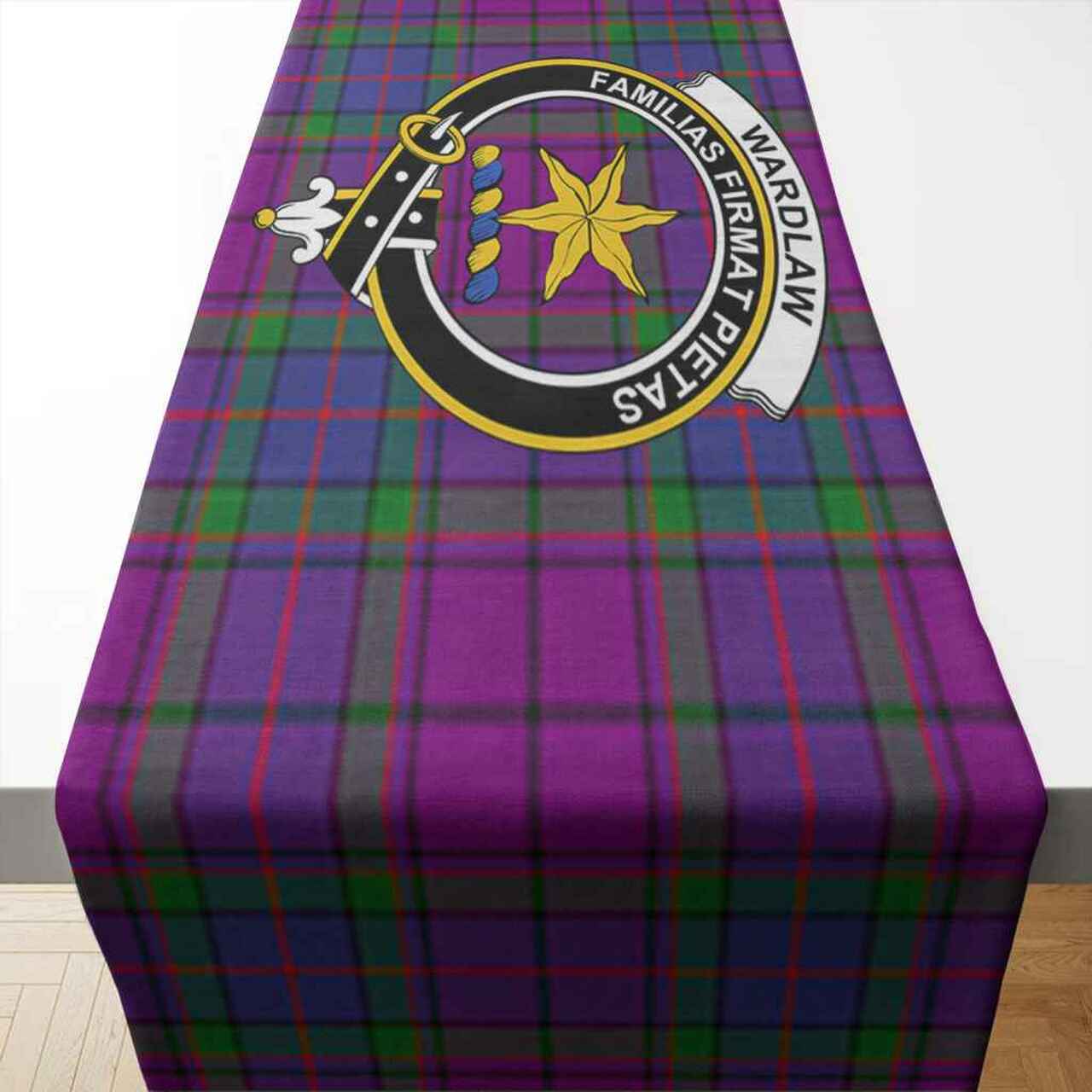 Wardlaw Tartan Crest Table Runner - Cotton table runner