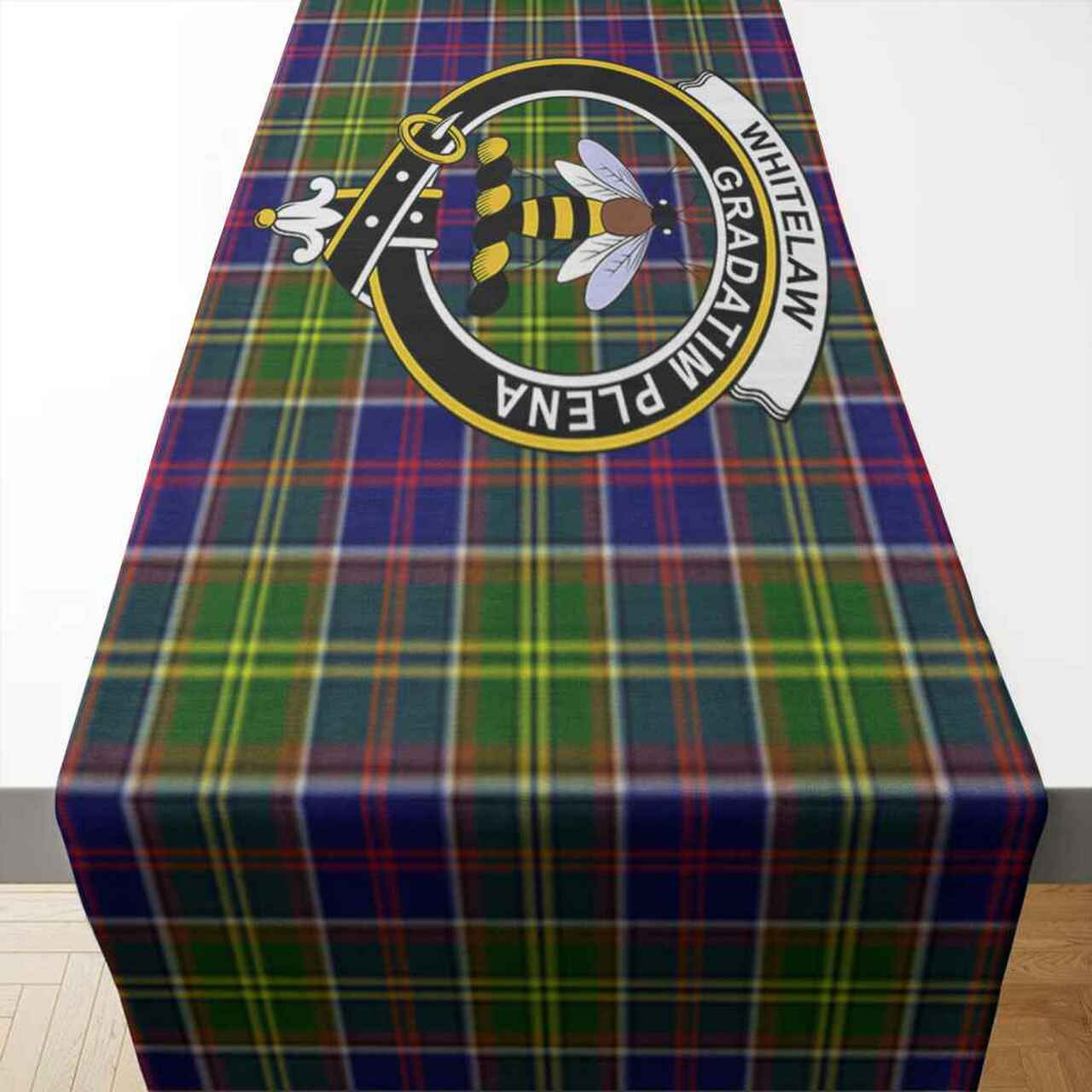 Whitelaw Tartan Crest Table Runner - Cotton table runner