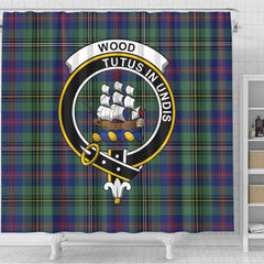 Wood Tartan Crest Shower Curtain