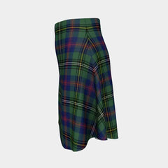 Wood Modern Tartan Flared Skirt