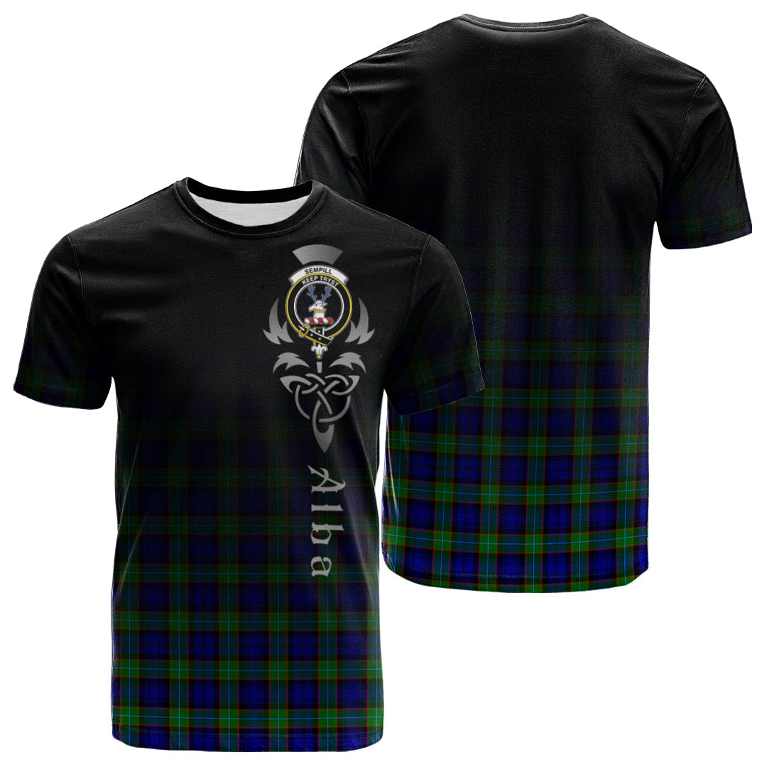 Sempill Modern Tartan Crest T-shirt - Alba Celtic Style