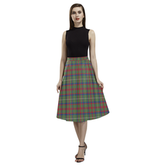 Shaw Green Modern Tartan Aoede Crepe Skirt