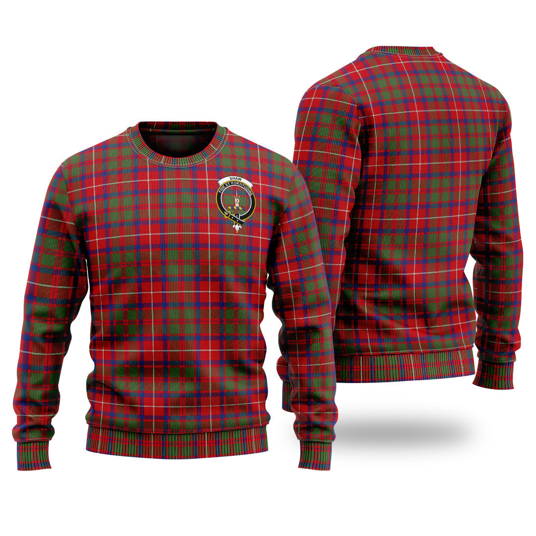 Shaw Red Modern Tartan Sweater