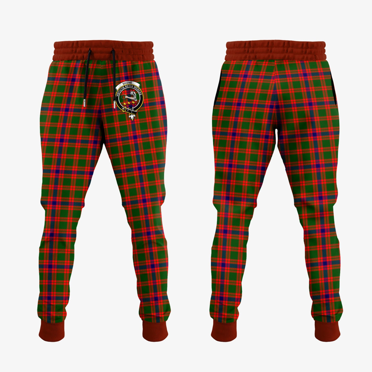 Skene Modern Tartan Crest Jogger Sweatpants