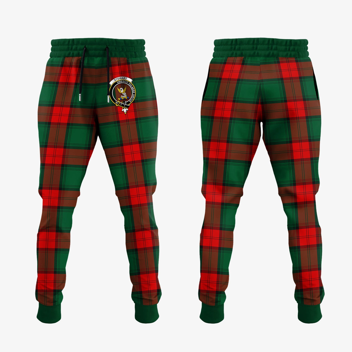 Stewart Atholl Modern Tartan Crest Jogger Sweatpants