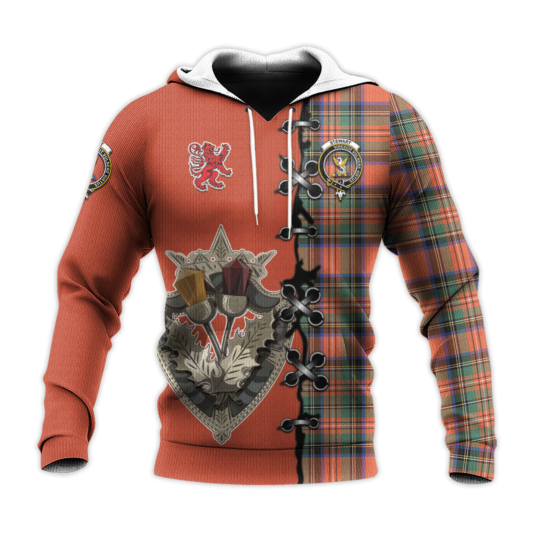 Stewart Royal Ancient Tartan Hoodie - Lion Rampant And Celtic Thistle Style