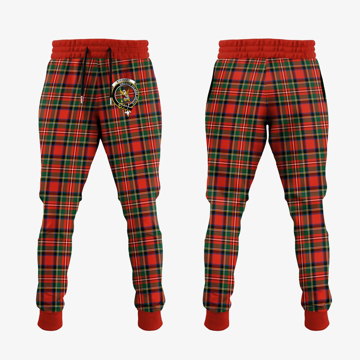 Stewart Royal Modern Tartan Crest Jogger Sweatpants