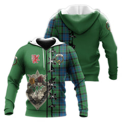 Stirling Tartan Hoodie - Lion Rampant And Celtic Thistle Style