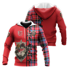 Straiton Tartan Hoodie - Lion Rampant And Celtic Thistle Style