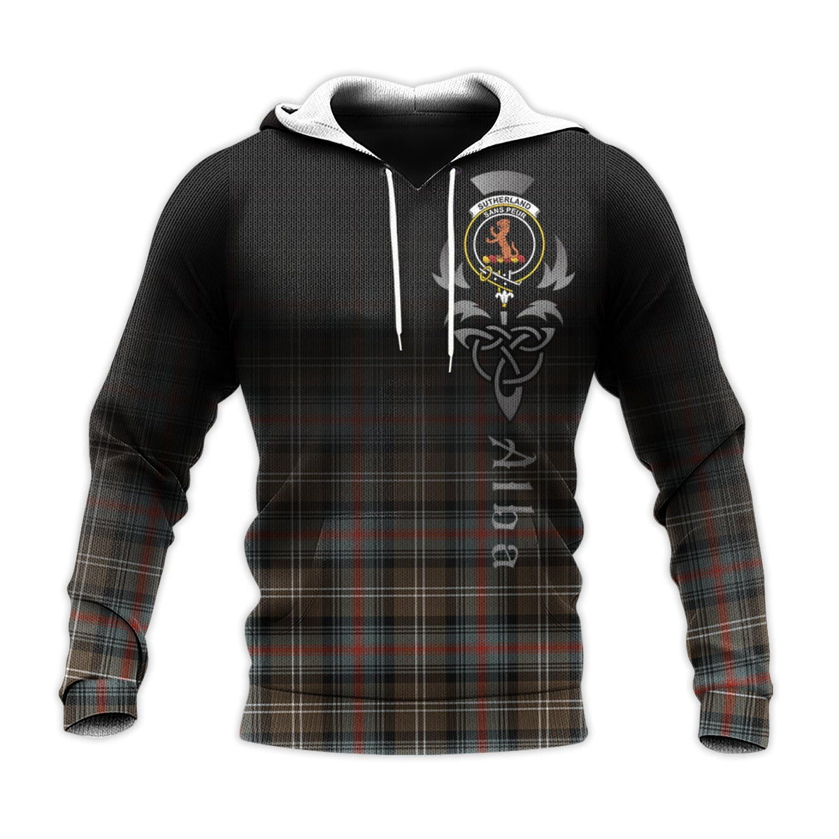 Sutherland Weathered Tartan Hoodie - Alba Celtic Style