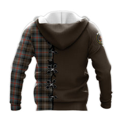 Sutherland Weathered Tartan Hoodie - Lion Rampant And Celtic Thistle Style