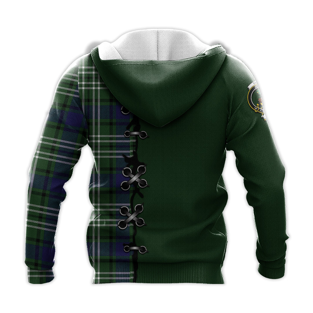 Swinton Tartan Hoodie - Lion Rampant And Celtic Thistle Style