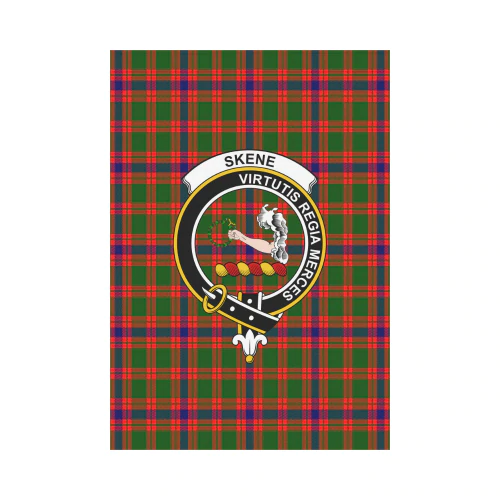 Skene Modern Tartan Crest Garden Flag