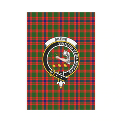 Skene Modern Tartan Crest Garden Flag