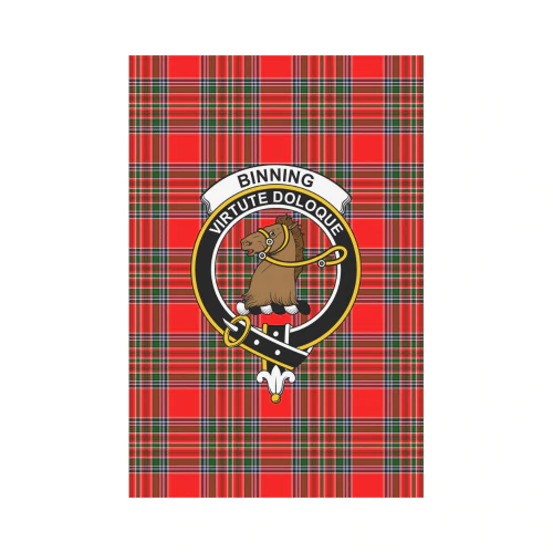 Binning Tartan Crest Garden Flag