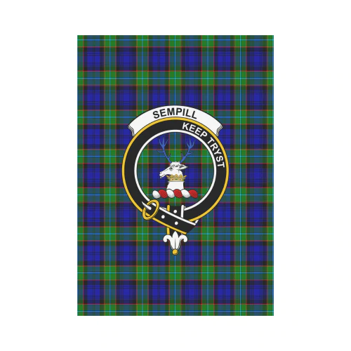 Sempill Modern Tartan Crest Garden Flag