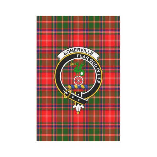 Somerville Tartan Crest Garden Flag