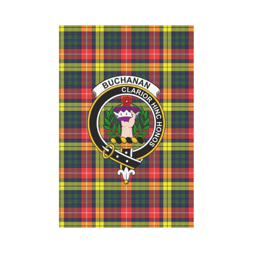 Buchanan Modern Tartan Crest Garden Flag