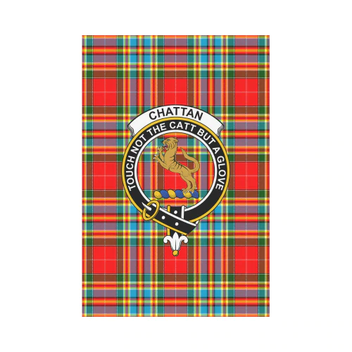 Chattan Tartan Crest Garden Flag