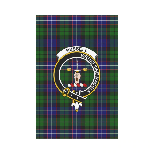 Russell Tartan Crest Garden Flag