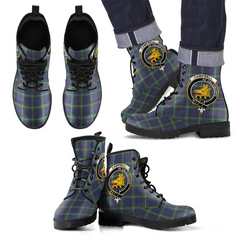 Campbell of Loudon Tartan Crest Leather Boots