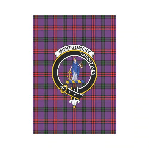 Montgomery Modern Tartan Crest Garden Flag