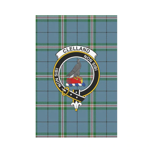 Clelland Modern Tartan Crest Garden Flag