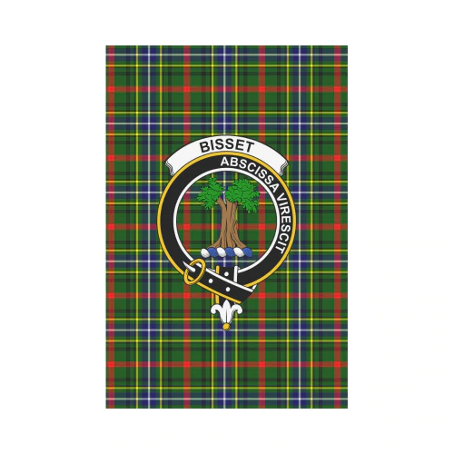 Bisset Tartan Crest Garden Flag