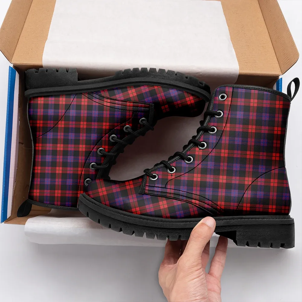 Brown Modern Tartan Leather Boots