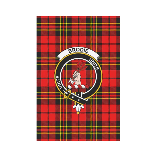 Brodie Modern Tartan Crest Garden Flag