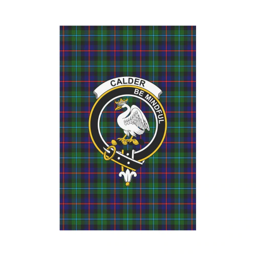 Calder Modern Tartan Crest Garden Flag