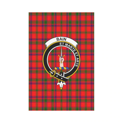 Bain Tartan Crest Garden Flag