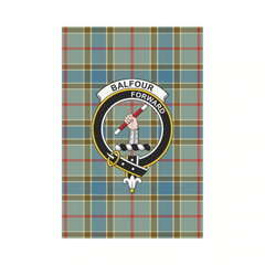 Balfour Blue Tartan Crest Garden Flag