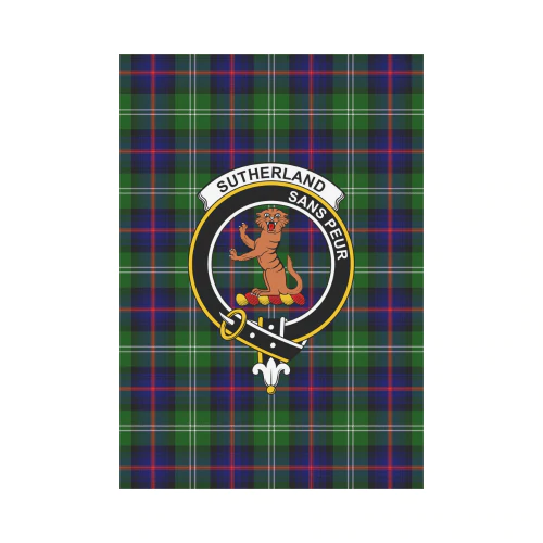 Sutherland I Tartan Crest Garden Flag