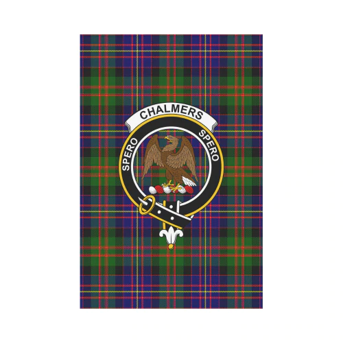 Chalmers Modern Tartan Crest Garden Flag