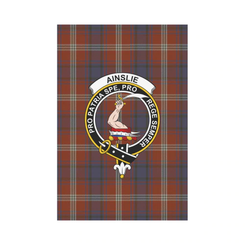 Ainslie Tartan Crest Garden Flag