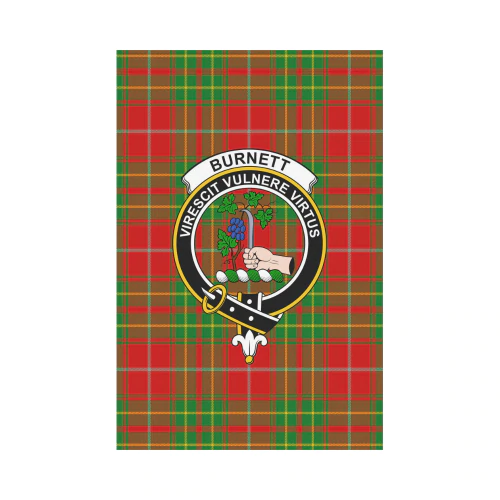 Burnett Ancient Tartan Crest Garden Flag