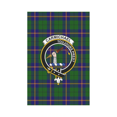 Carmichael Modern Tartan Crest Garden Flag