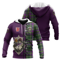 Taylor Tartan Hoodie - Lion Rampant And Celtic Thistle Style