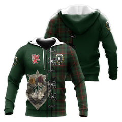 Tennant Tartan Hoodie - Lion Rampant And Celtic Thistle Style