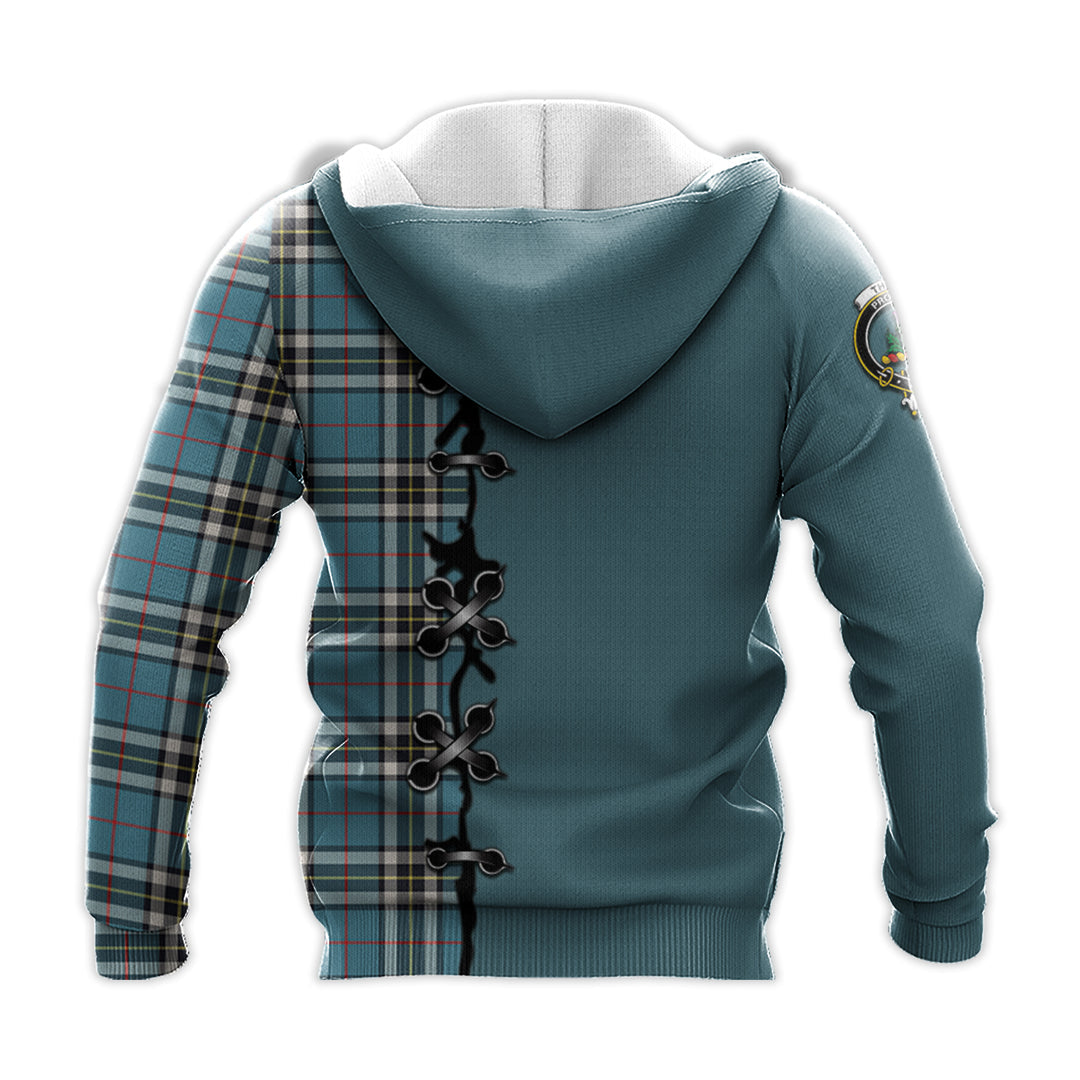 Thomson Tartan Hoodie - Lion Rampant And Celtic Thistle Style