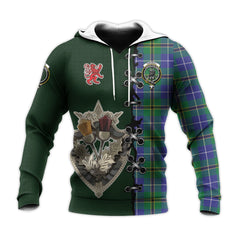 Turnbull Hunting Tartan Hoodie - Lion Rampant And Celtic Thistle Style