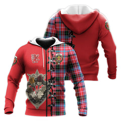 Udny Tartan Hoodie - Lion Rampant And Celtic Thistle Style