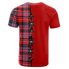 Udny Tartan T-shirt - Lion Rampant And Celtic Thistle Style