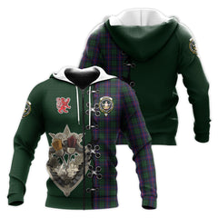 Urquhart Tartan Hoodie - Lion Rampant And Celtic Thistle Style