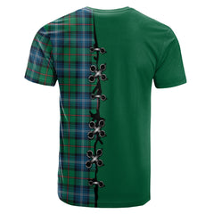 Urquhart Ancient Tartan T-shirt - Lion Rampant And Celtic Thistle Style