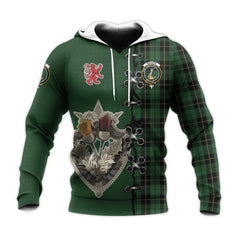 Wallace Hunting Tartan Hoodie - Lion Rampant And Celtic Thistle Style