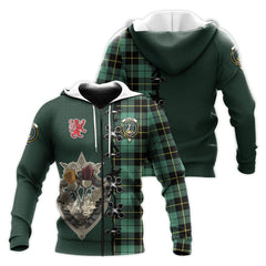 Wallace Hunting Ancient Tartan Hoodie - Lion Rampant And Celtic Thistle Style