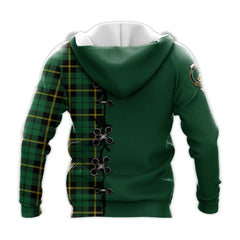 Wallace Hunting Green Tartan Hoodie - Lion Rampant And Celtic Thistle Style